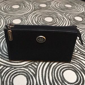 EUC! COLE HAAN zip travel makeup cosmetic bag black